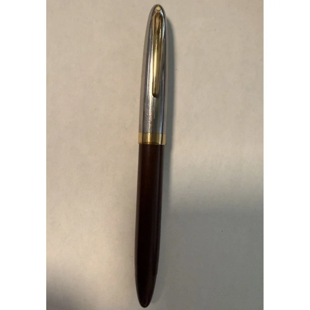 Vintage Brown Sheaffer's White Dot Pen 14 K Gold Nib